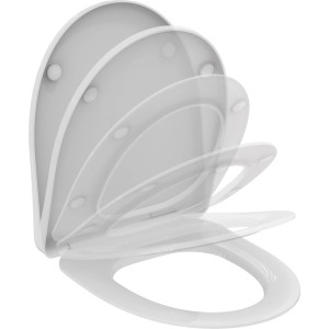 Weißer Ideal Standard WC-Sitz i.life A mit Softclosing und Wrapover-Design.