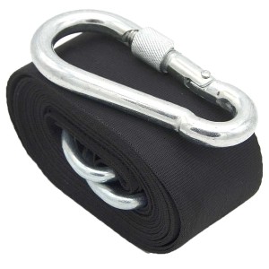 AMANKA Hängesessel Befestigung: Baumgurt schwarz mit Karabiner und D-Ringen, bis 150 kg.