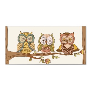 Banjado Magnettafel 78x37cm mit Eulendesign, silberne Magnetwand für Notizen und Fotos.