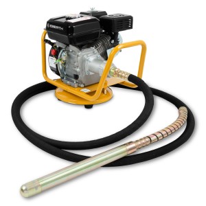 EBERTH Betonrüttler mit 6,5 PS Benzinmotor und 6m Rüttelflasche (45mm Durchmesser) für Baumaschinen.