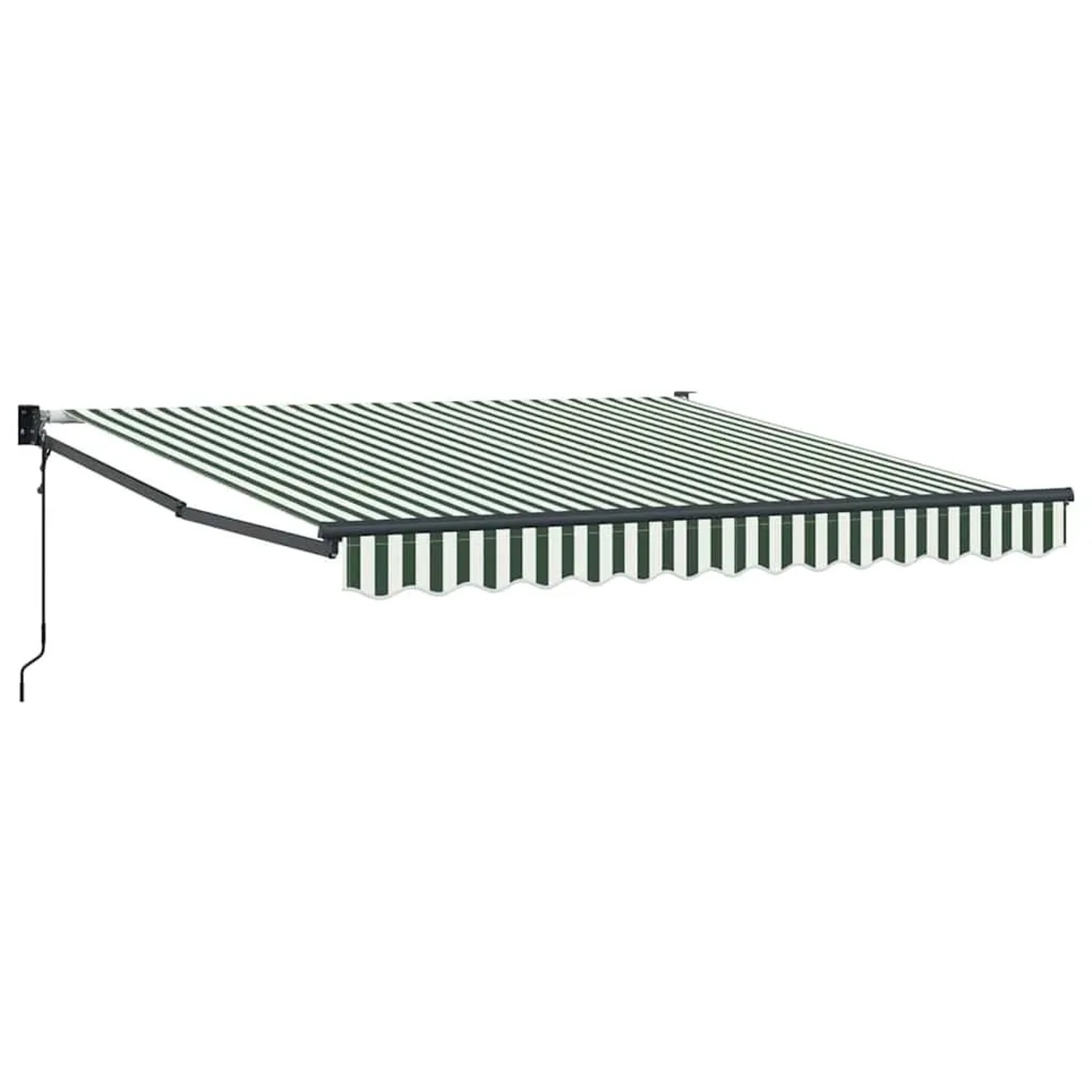 vidaXL Einziehbare Markise Grün und Weiß 350 x 250 cm 3330476