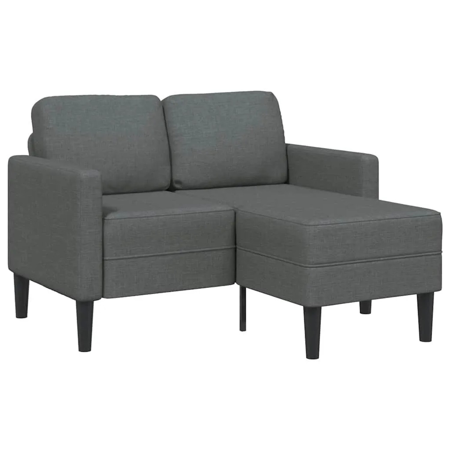 vidaXL 2-Sitzer-Sofa mit Chaiselongue L-Förmig Dunkelgrau 125 cm Stoff 4107 günstig online kaufen