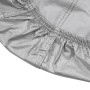 Detailaufnahme: Silberne vidaXL Autoabdeckung Halbgarage XL mit Gummizug.
