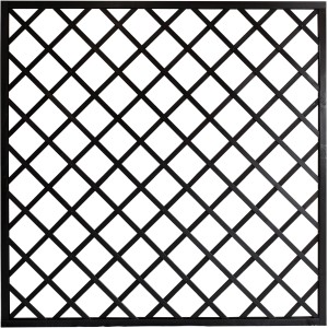 Anthrazitfarbenes Sichtschutzzaun-Element Nancy mit Rautenmuster, 180x180 cm, aus Holz.