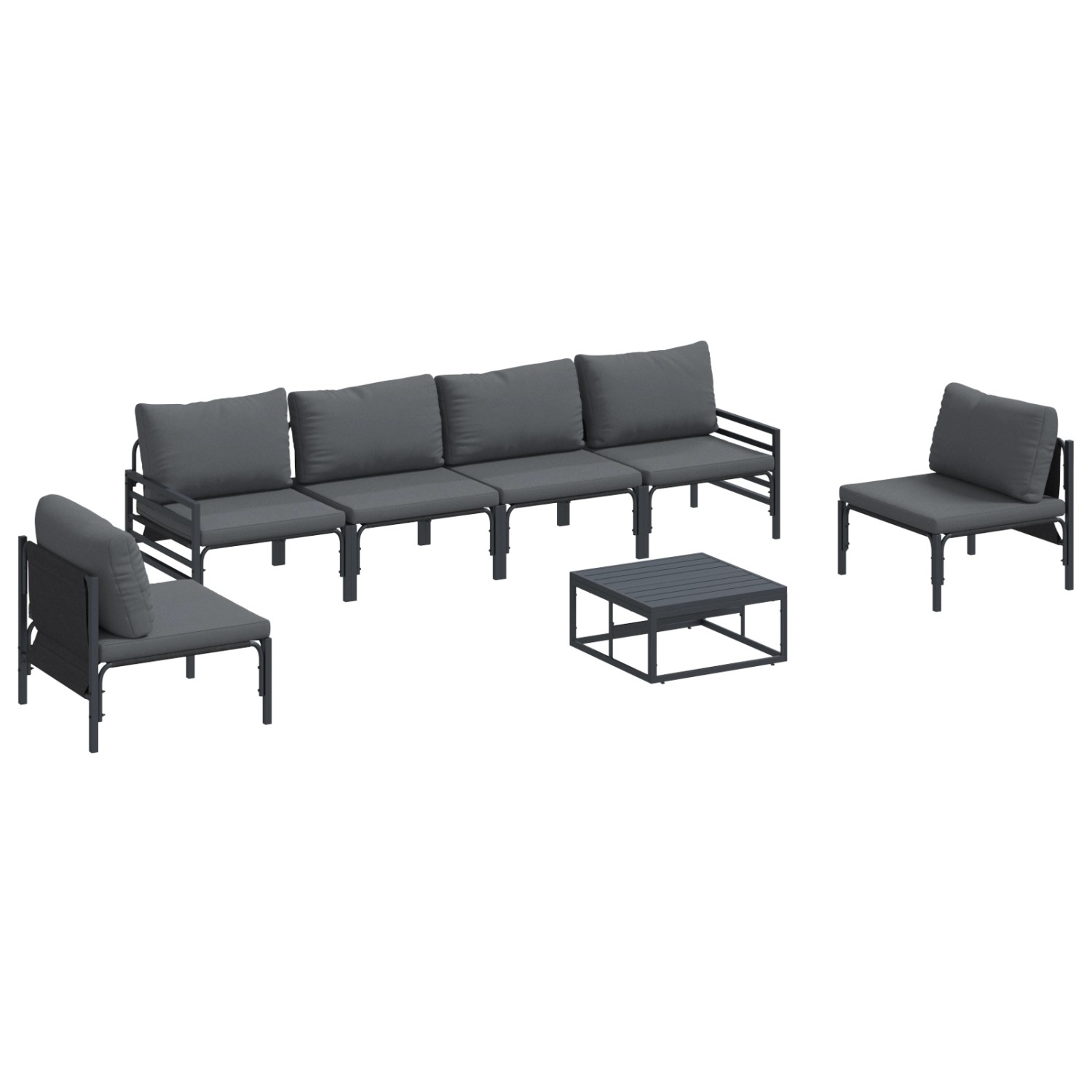 vidaXL Garten-Sofa-Set 7-Tlg Anthrazit Stahl 3378977 günstig online kaufen