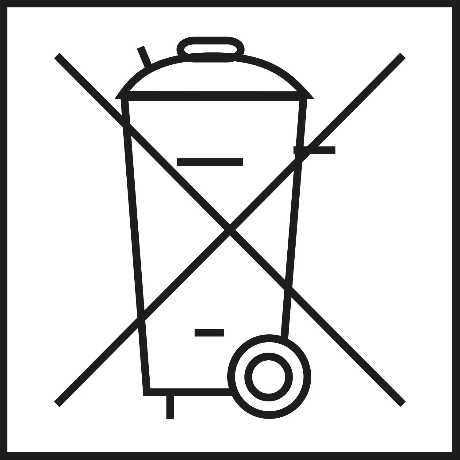 Symbol: Mülleimer mit Kreuz – Entsorgungshinweis für Nexa Lotte Wespen K.O.-Spray