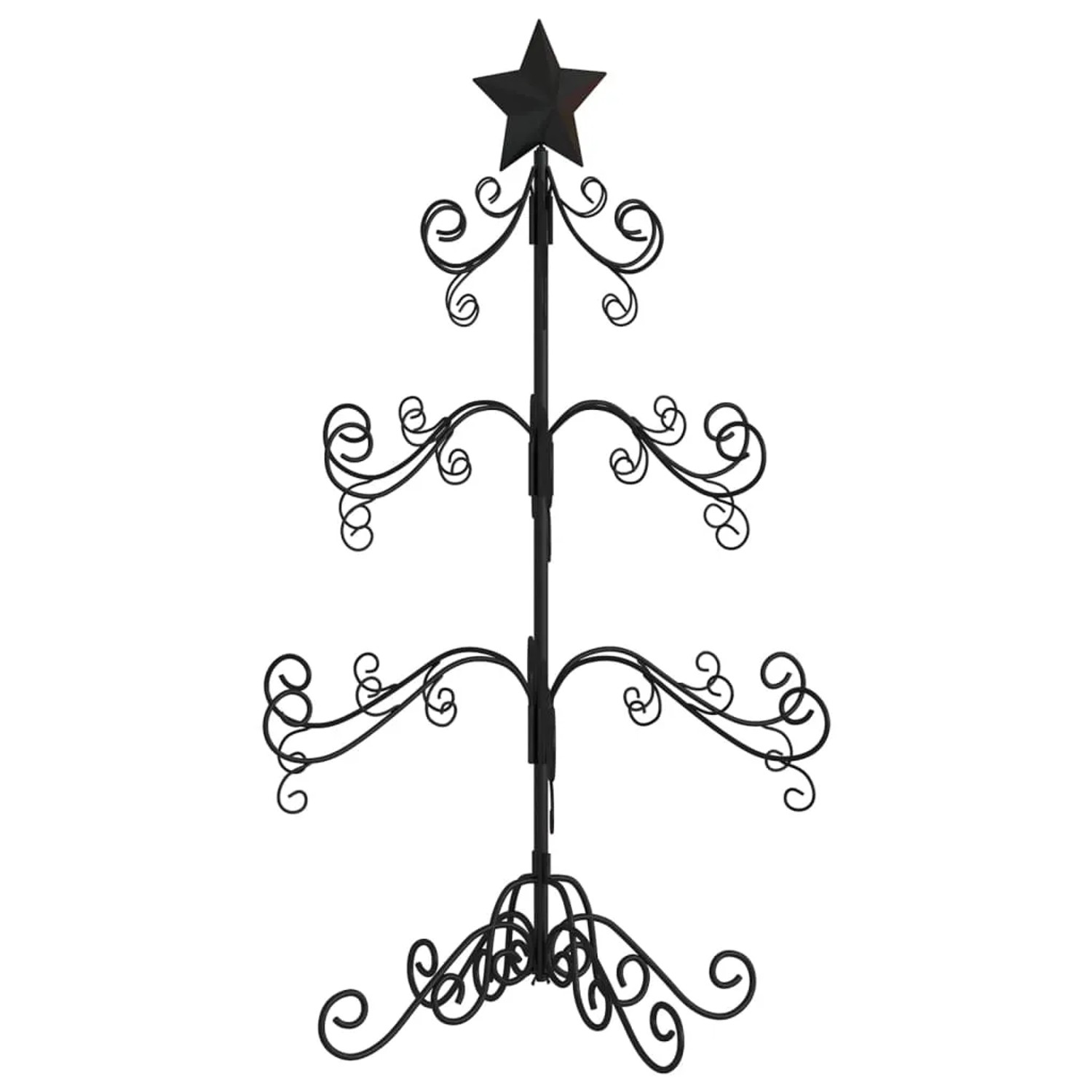 furnicato Metall-Weihnachtsbaum für Dekorationen Schwarz 90 cm