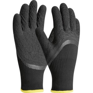 Gefütterte, schwarze LUX Winterhandschuhe Gr. 9 für optimalen Kälteschutz.