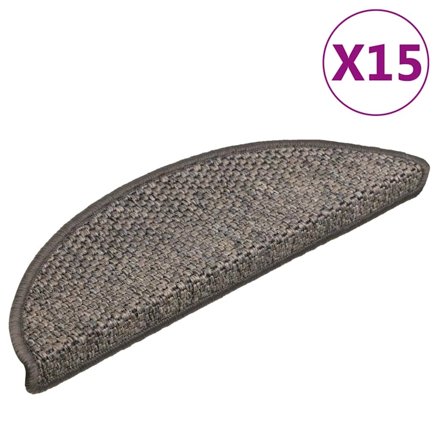 vidaXL Treppenmatten Selbstklebend Sisal-Look 15 Stk 56x17x3 Hellbraun 326860