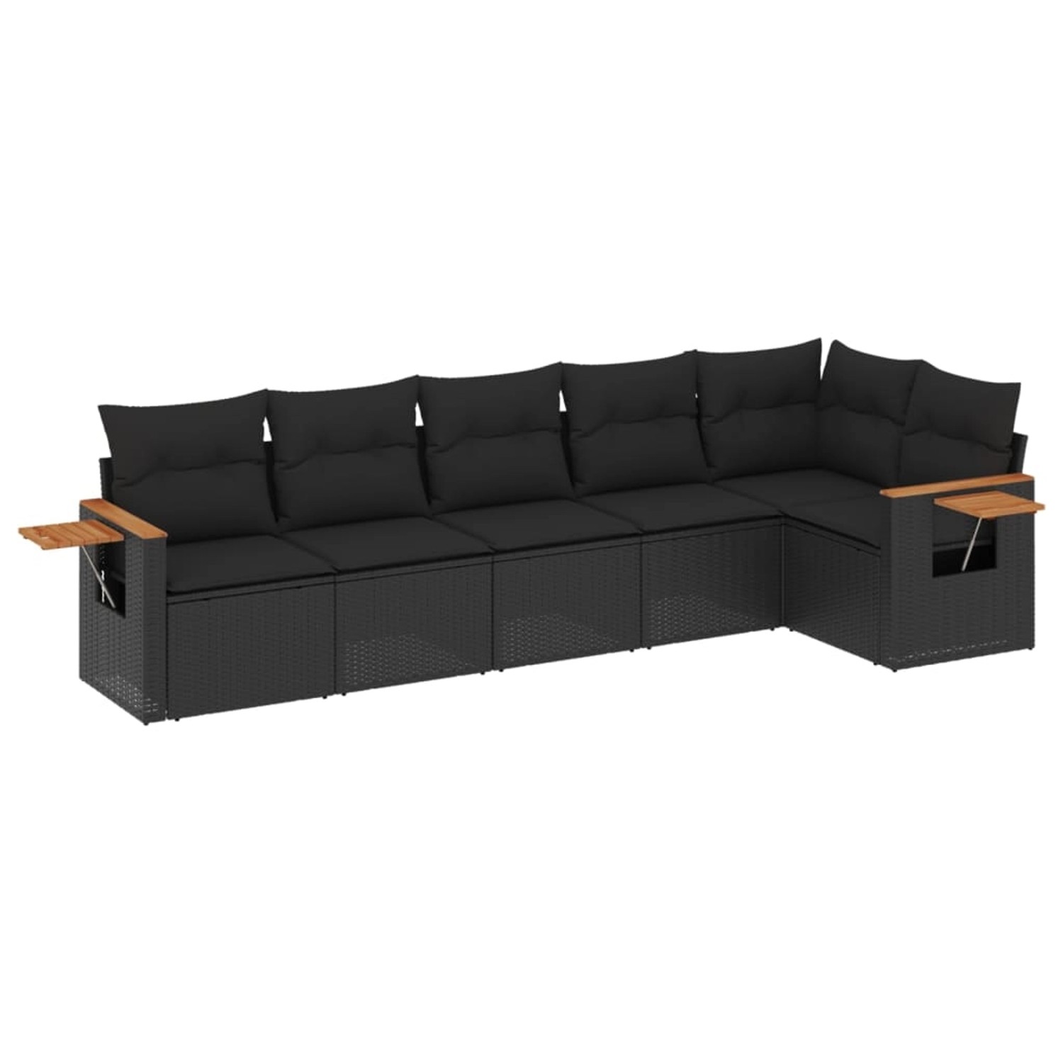 vidaXL 6-tlg Garten-Sofagarnitur mit Kissen Schwarz Poly Rattan Modell 231 günstig online kaufen