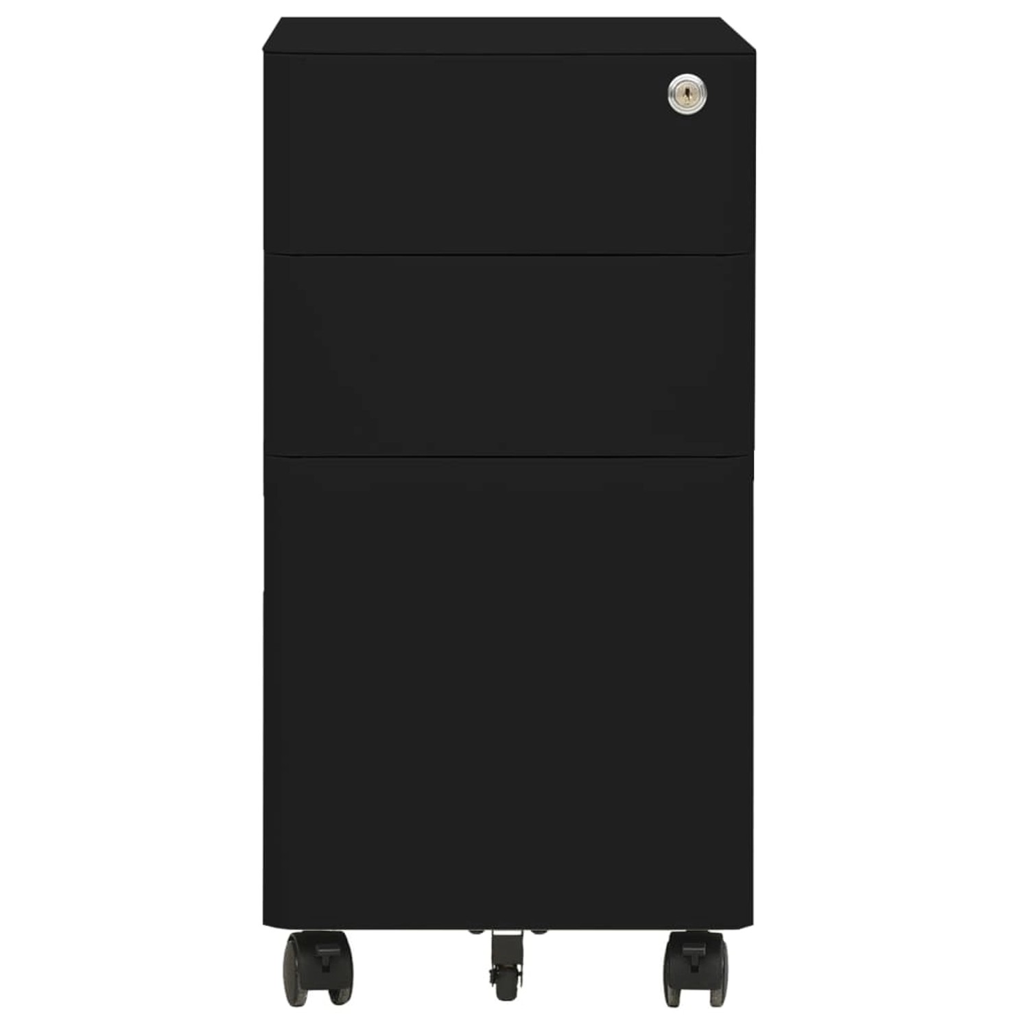 Aktenschrank Mit Rollen Schwarz 30x45x59 Cm Stahl günstig online kaufen