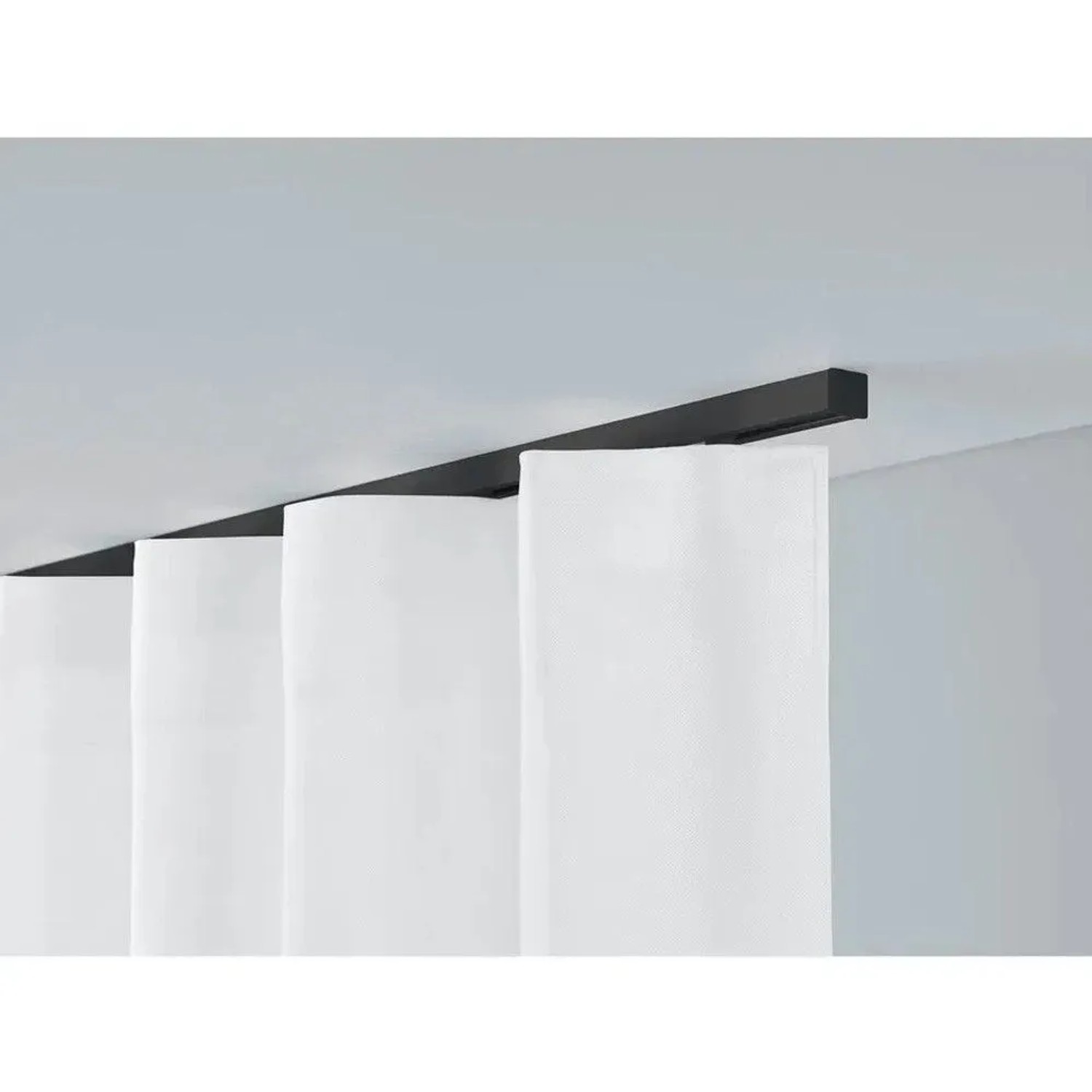 Deco-Raum Gardinenschiene nach Maß 1-Lauf Square Schwarz 60cm