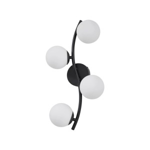 Lindby Wandleuchte Wandlampe Innen Josiana 10041901 Modern in Schwarz aus Glas 4-flammig G9 Wohnzimmerleuchte