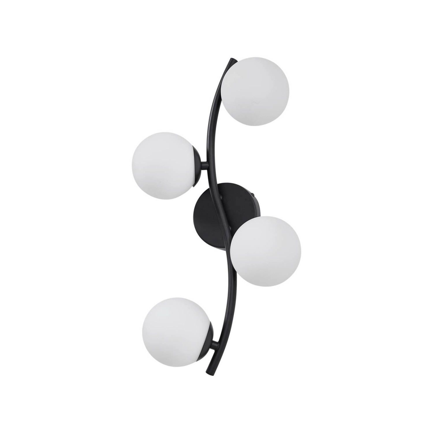 Lindby Wandleuchte Wandlampe Innen Josiana 10041901 Modern in Schwarz aus Glas 4-flammig G9 Wohnzimmerleuchte
