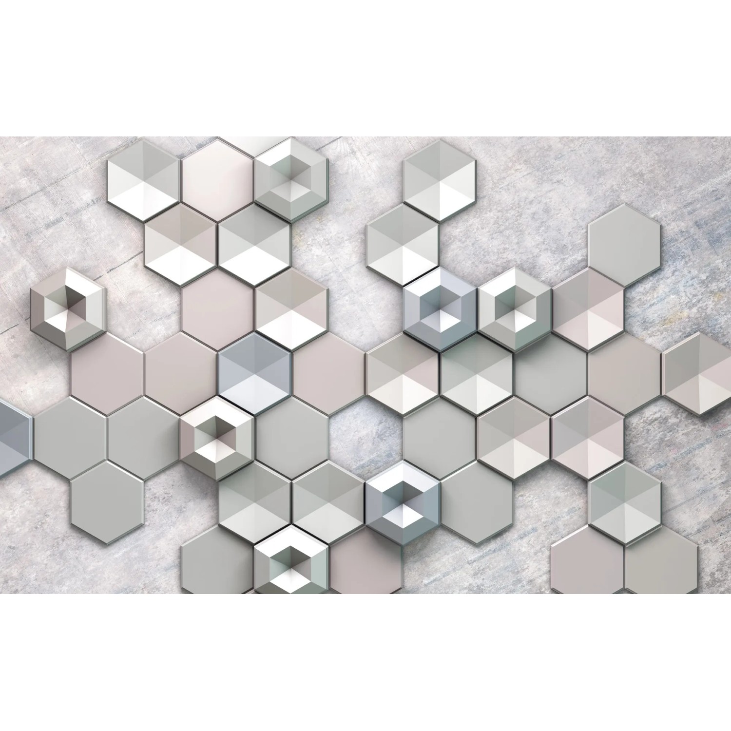 Komar Vliestapete Hexagon Concrete, glatt, grafisch