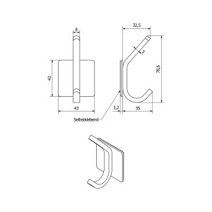 SOTECH Wandhaken MADY Selbstklebend 3M Edelstahl für Küche & Bad