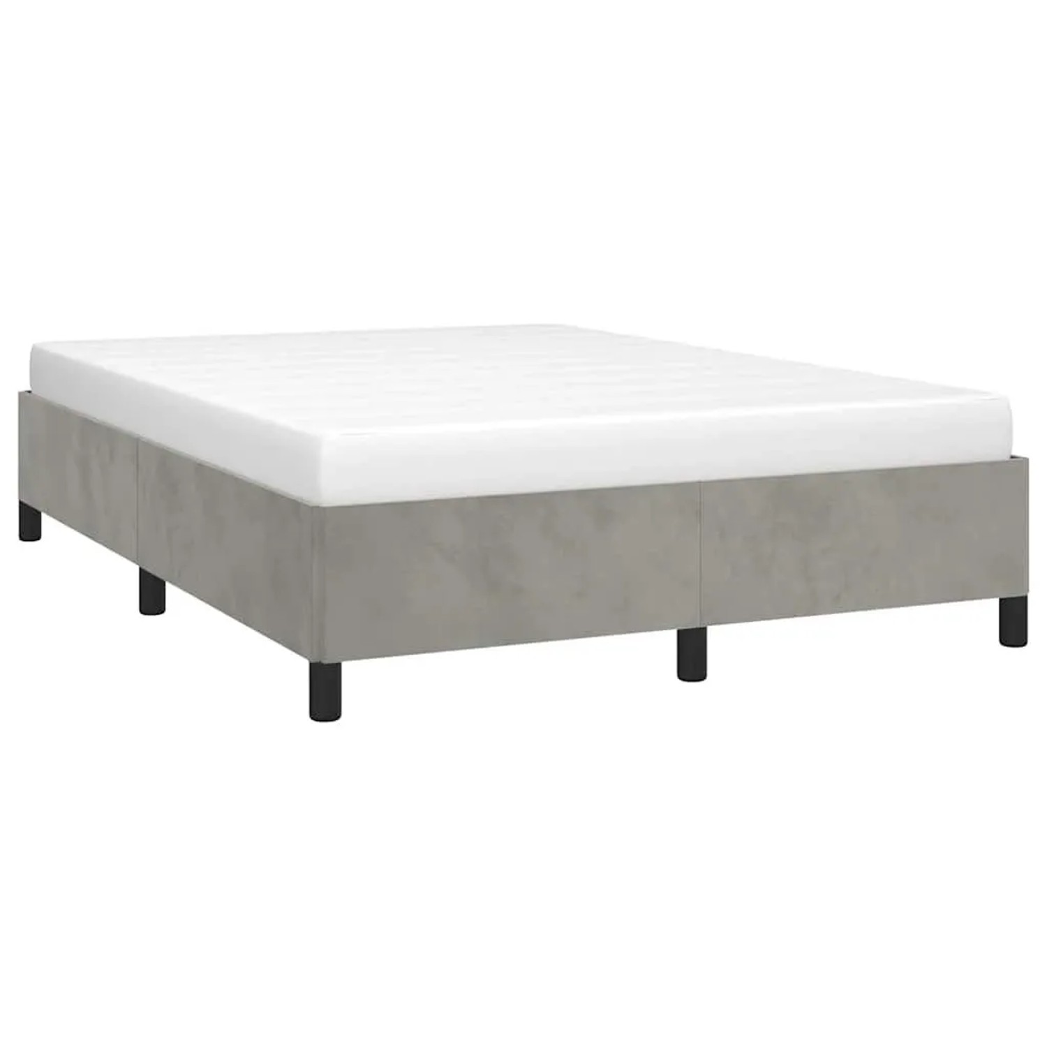 vidaXL Bettgestell ohne Matratze Hellgrau 152x203 cm Queen-Size Samt 347357