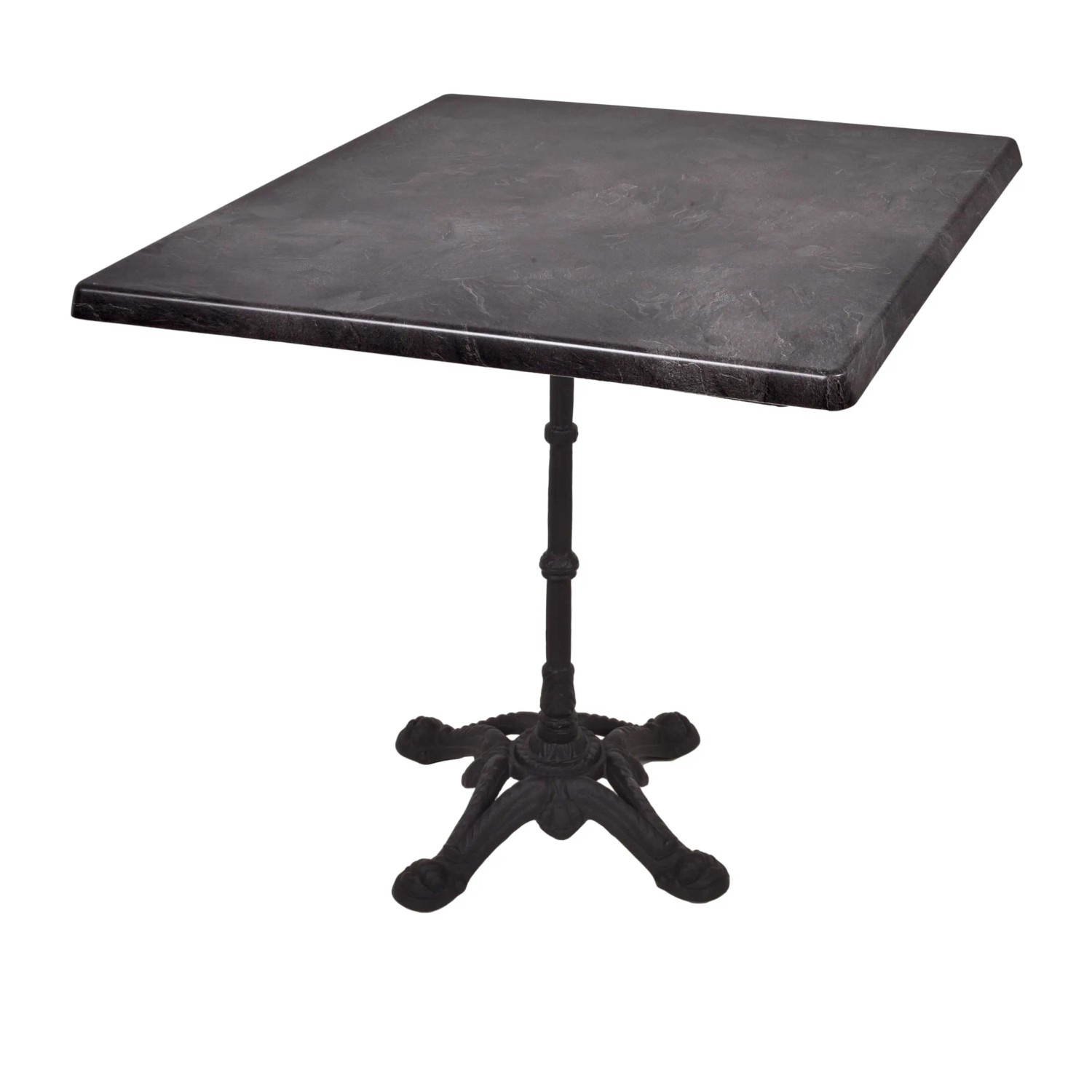 DELUKE Bistrotisch KOLLIN 80x80cm Quadratisch Schwarz Holz Cafétisch Bartisch Gartentisch Outdoor-Esstisch