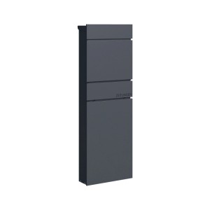 Relaxdays Standbriefkasten Stahl Anthrazit Abschließbar Zeitungsfach 111 cm x 39,5 cm x 14 cm
