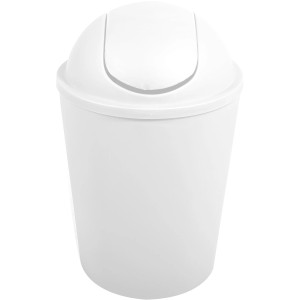 Weißer MSV Kosmetikeimer mit Schwingdeckel aus Kunststoff.