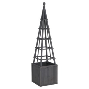 MCW Rankgitter Q18 Pflanzkasten Holz 168x40x40cm Anthrazit-Grau