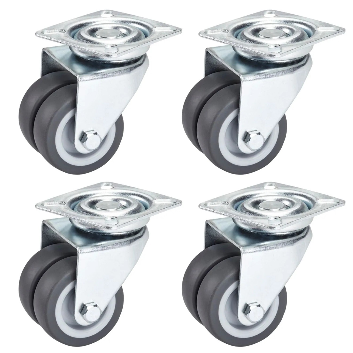 SOTECH 4er Set Doppel Lenkrolle Ø50 mm Ohne Bremse