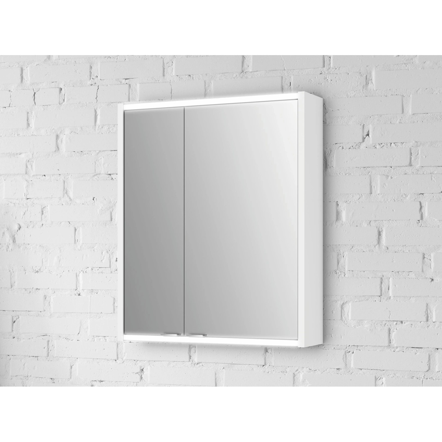 Jokey Spiegelschrank Batu, 60 cm, weiß hochglanz mit LED-Beleuchtung.