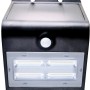 Schwarze Butterfly Solar Wandleuchte mit 400 lm und Bewegungsmelder.