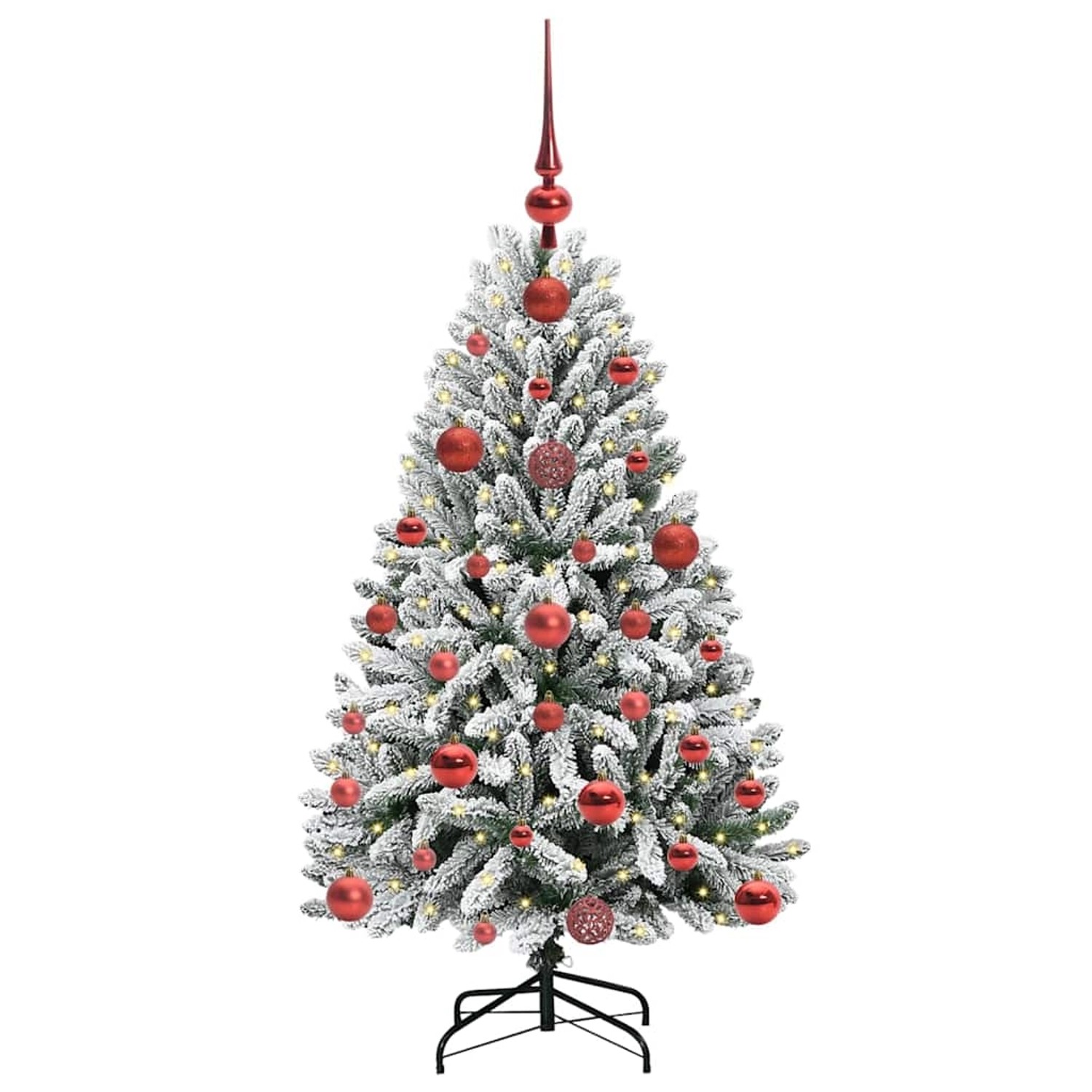 vidaXL Künstlicher Weihnachtsbaum Grün und Weiß 120 cm PVC und Metall 3395730