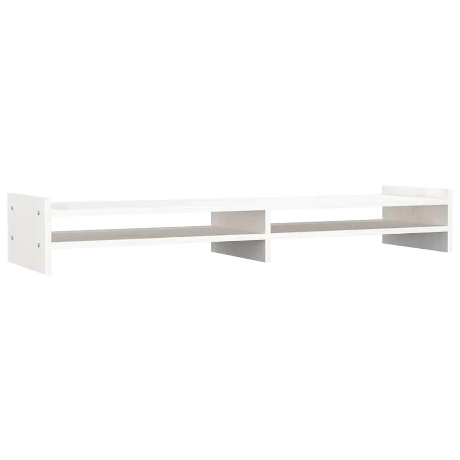 vidaXL Monitorständer Weiß 100x27x15 cm Massivholz Kiefer 814025