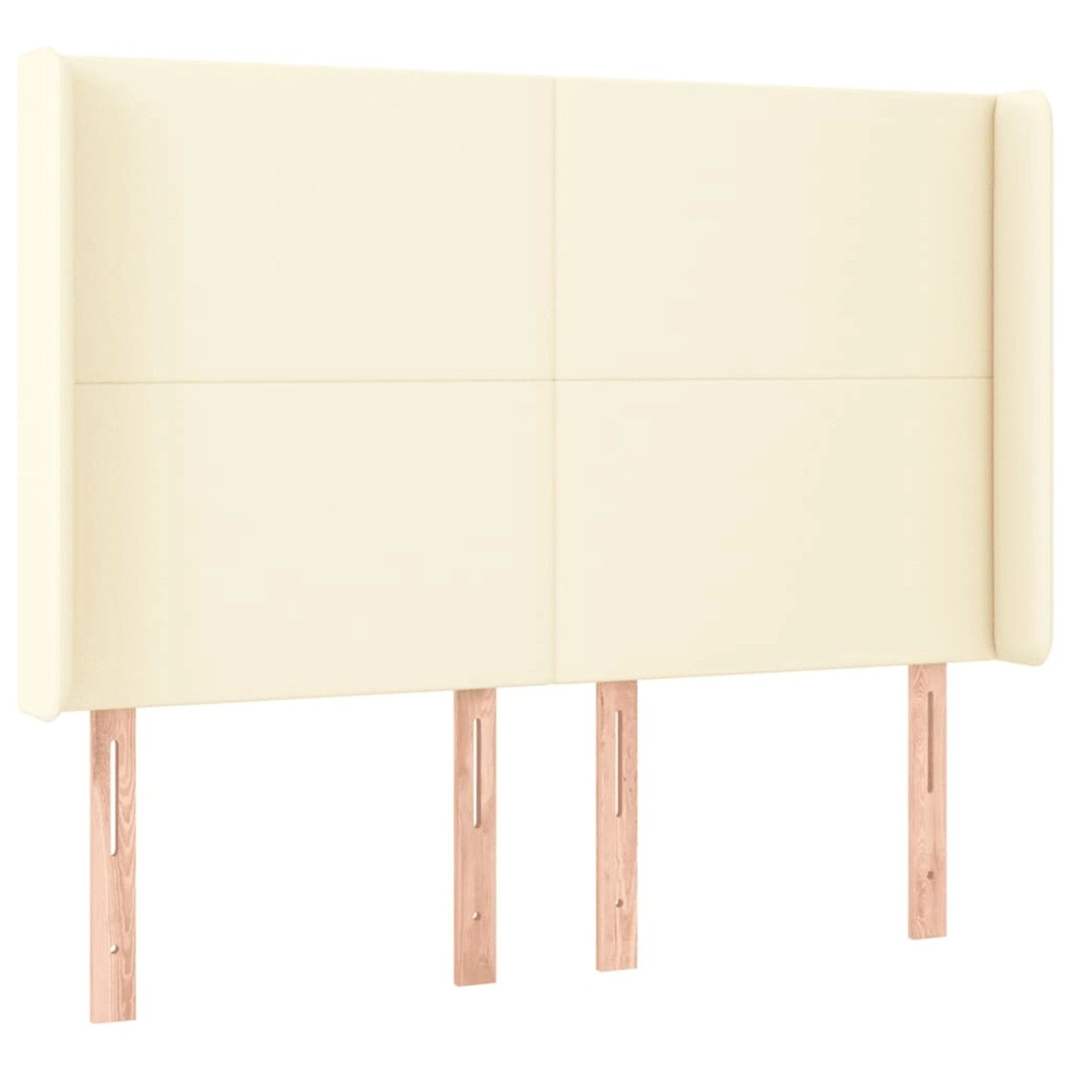 vidaXL LED Kopfteil Creme 147x16x118/128 cm Kunstleder 3123860