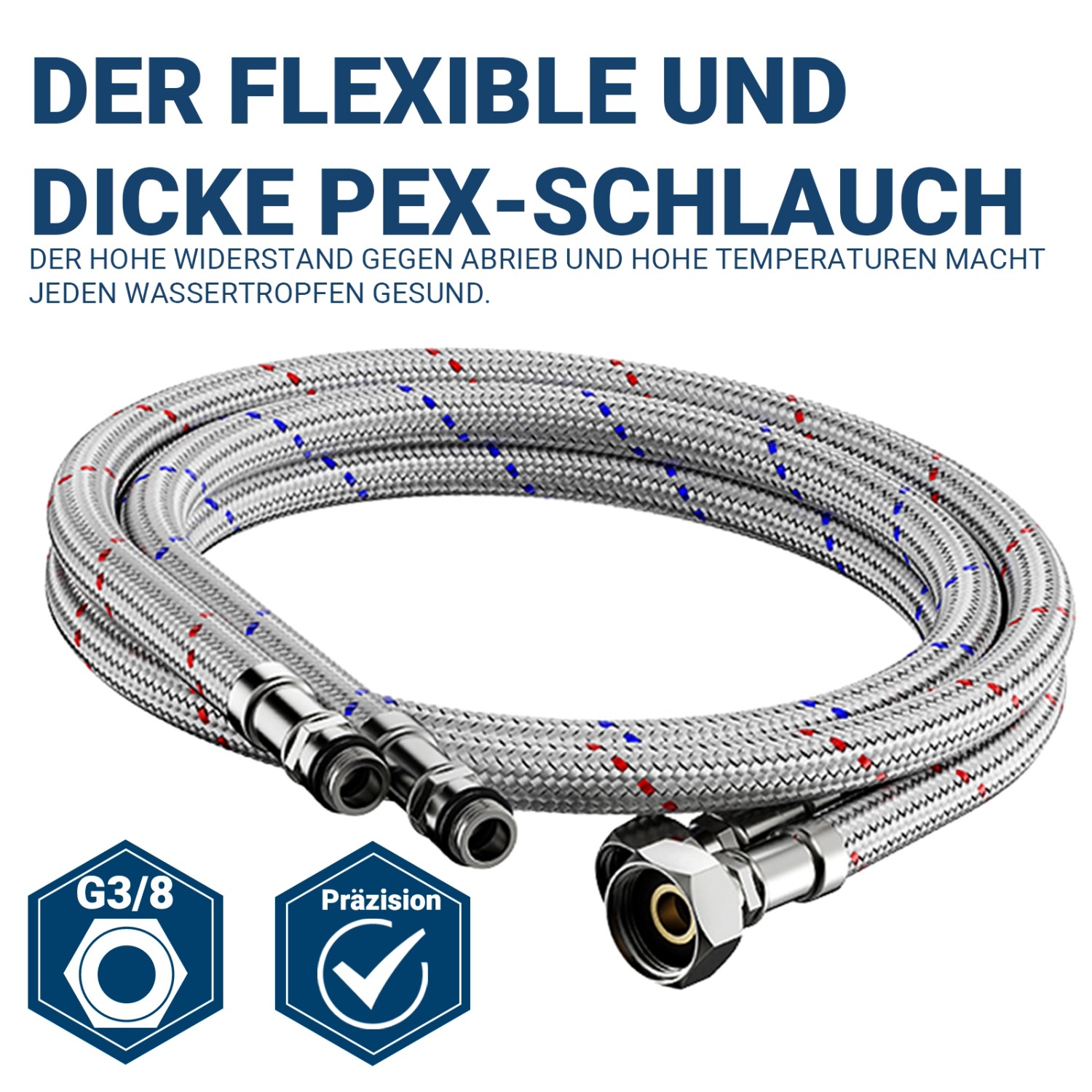 AICA Wasserhahn Doppelfunktion 360° Drehbare Kippbare Silber Küchenarmatur mit 304 Edelstahl und Keramikventil Mischbatterie_6