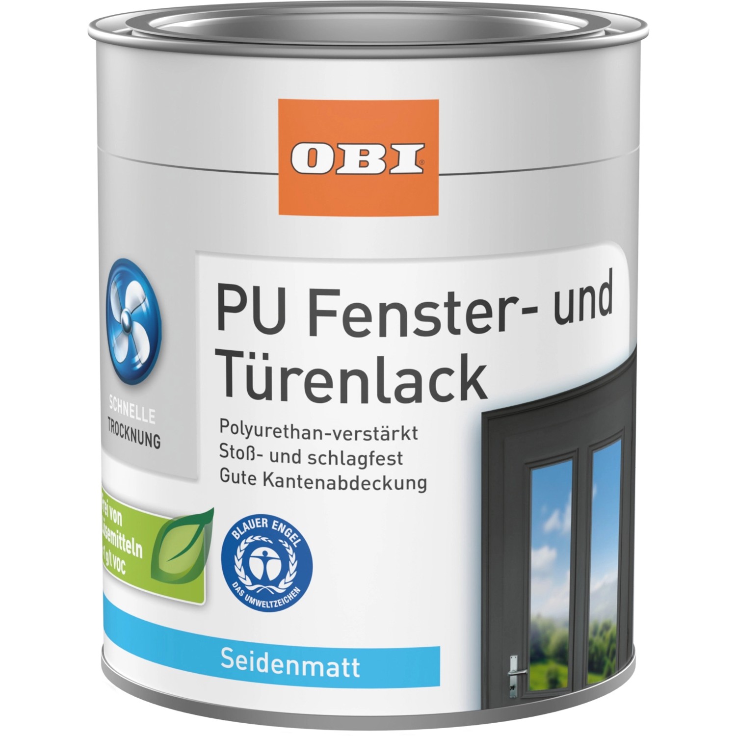 OBI PU Fenster- und Türenlack Anthrazitgrau Seidenmatt 2 l