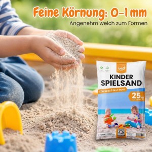 Kinderhände sieben feinen, hellen best for kids Spielsand im Sandkasten. Ideal für Spiel & Spaß.