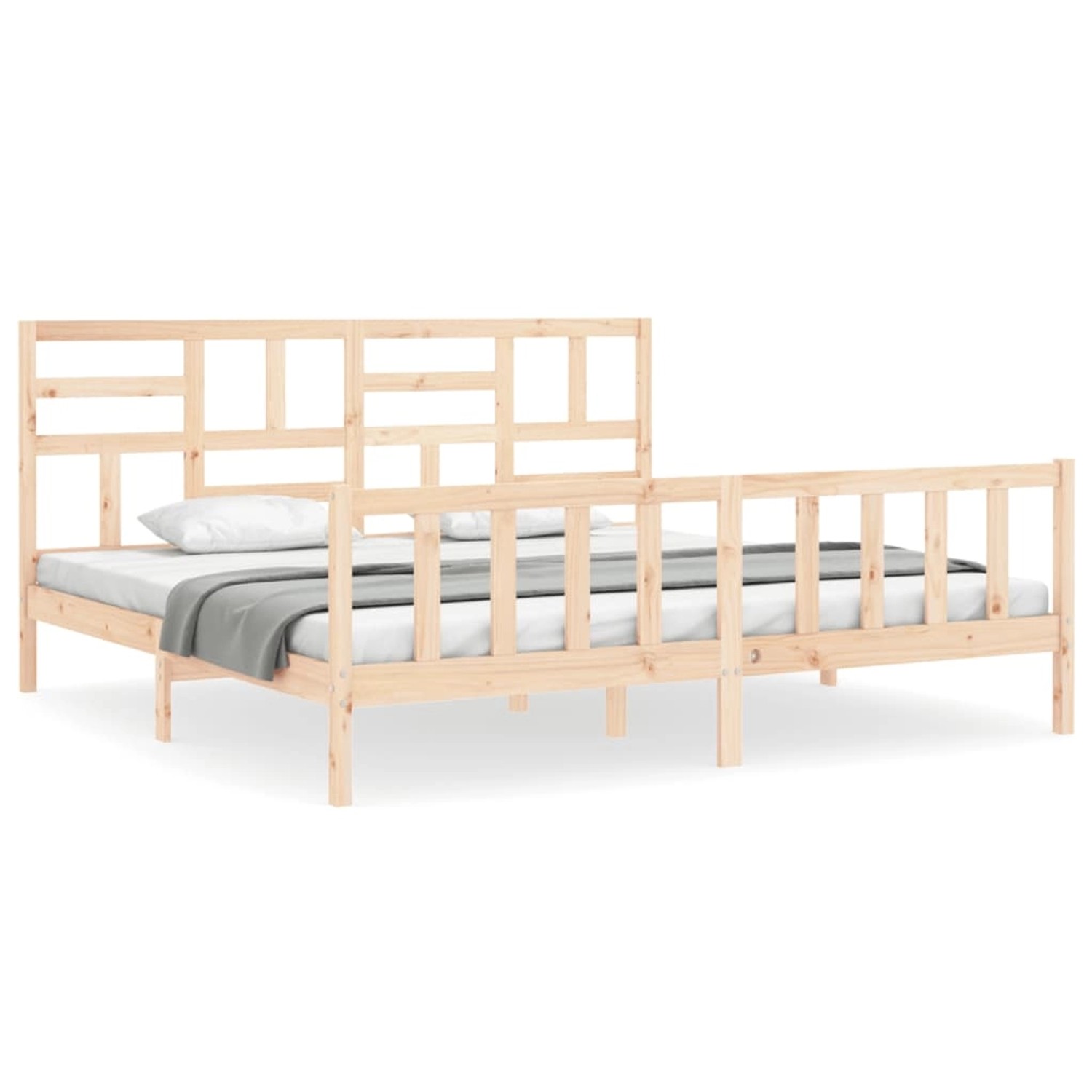 vidaXL Massivholzbett mit Kopfteil 3193091 günstig online kaufen