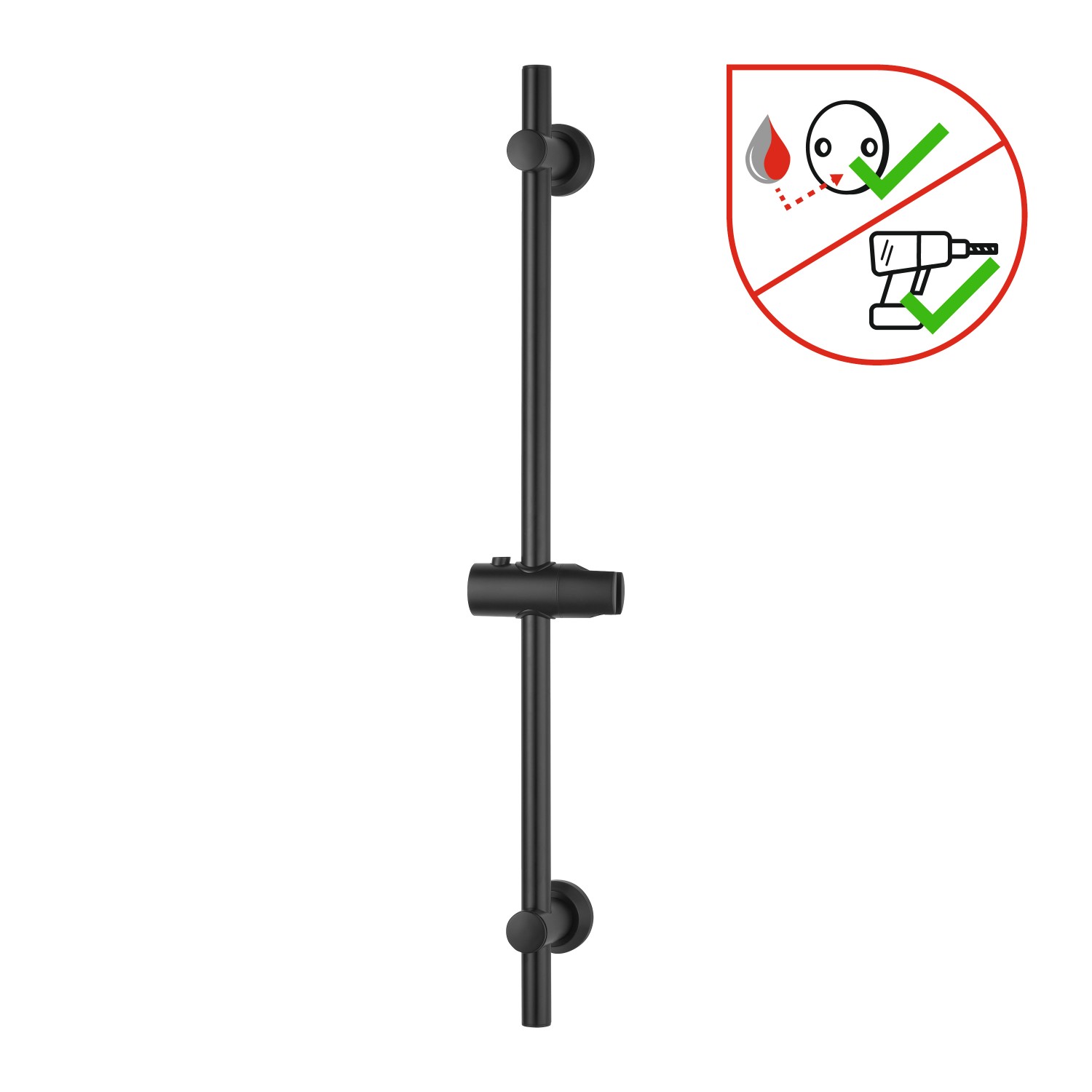 baliv Brausestange DST-70.21, 70,5 cm Mattschwarz