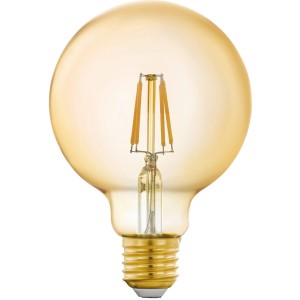 Eglo LED Leuchtmittel G95 Amber, E27, 4,9W. Smart Home Leuchte mit warmweißem Licht.