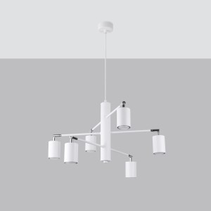 Moderner, weißer Kronleuchter Lemmi 6 von Sollux Lighting für Wohnzimmer & Co.
