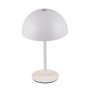 Weiße, matte LED-Tischleuchte Munoz, Ø 13 cm. Dekorative Lampe mit Touch-Dimmer.