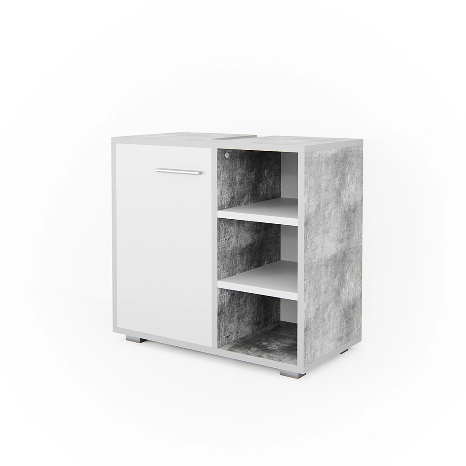 Vicco Waschbeckenunterschrank Perry Beton/Weiß 60 x 56 cm günstig online kaufen