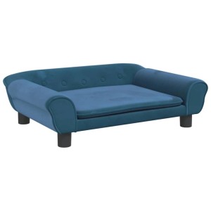 vidaXL Hundebett Blau 70x48x22 cm Samt 172012