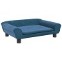 vidaXL Hundebett Blau 70x48x22 cm Samt 172012