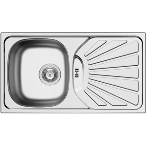 Pyramis Einbauspüle ET 78 Margerita aus Edelstahl mit Abtropffläche.