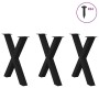vidaXL Möbelbeine: 3 schwarze X-Form Esstischbeine aus Stahl, 70x72 cm, inkl. Schrauben.