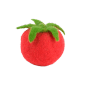 Rotes Hunter Katzenspielzeug Tomate 'Miezerella' aus Merinowolle, 5 cm.