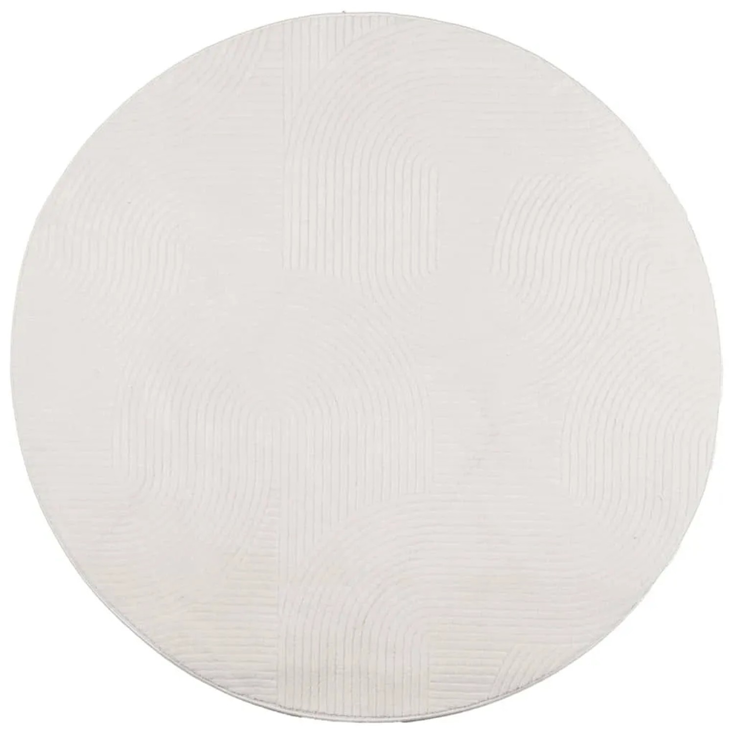 vidaXL Teppich IZA Kurzflor Skandinavischer Look Creme Ø 80 cm 375445 günstig online kaufen