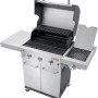 Char-Broil Gasgrill Professional Pro S 3 mit 3 Brennern, Seitenbrenner, Edelstahl, offen.