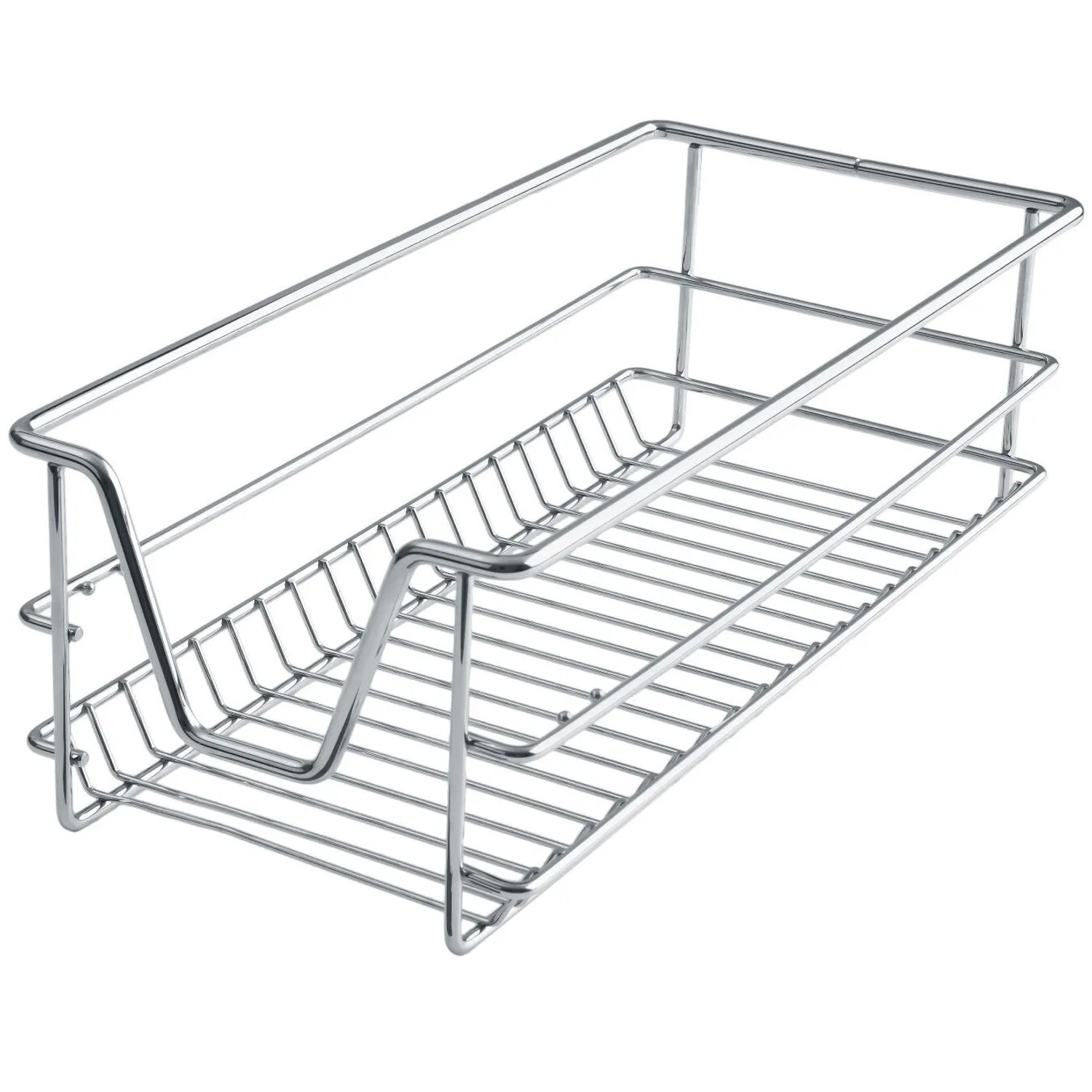 Tectake Teleskopschublade  Verchromt Leichtgängig  Mit Vollauszug  44 x 27 x 14 cm Grau