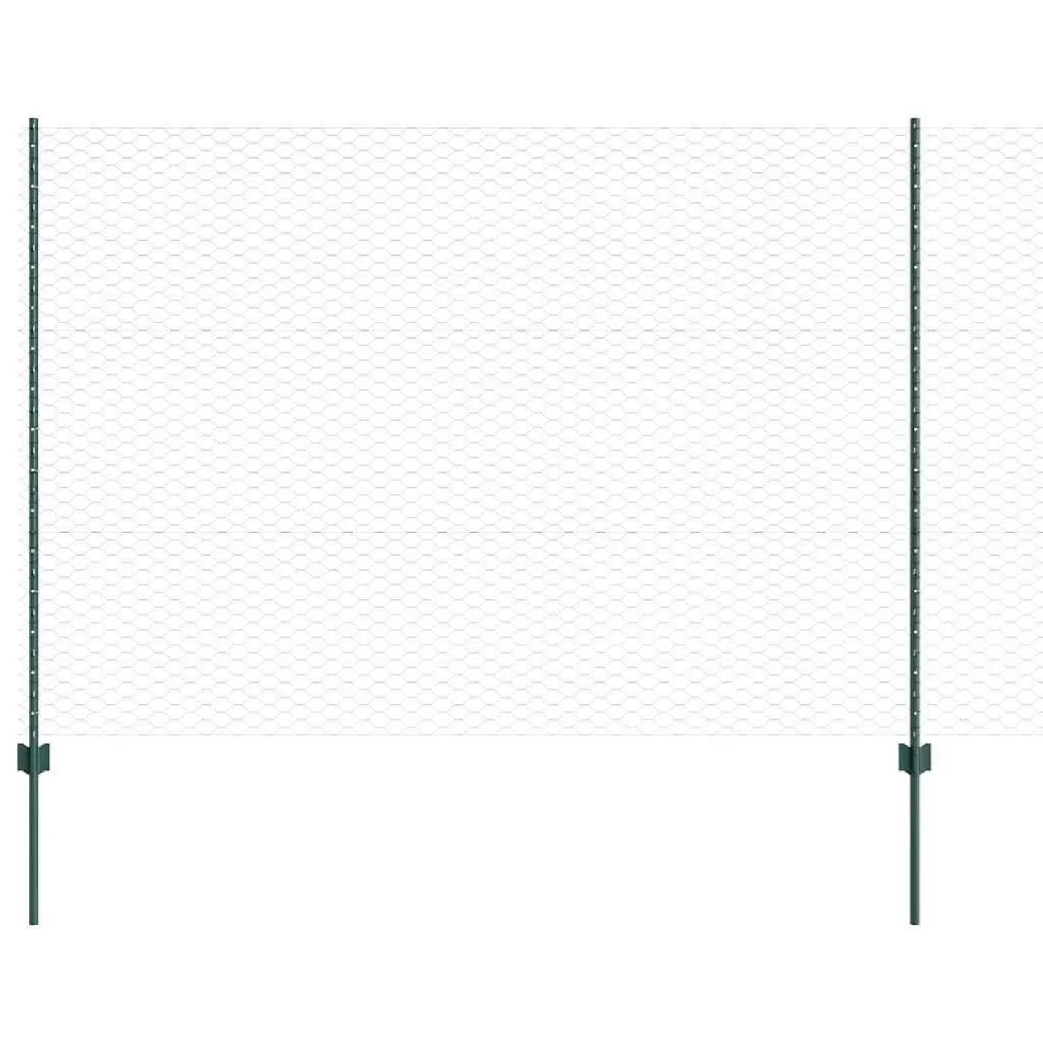 vidaXL Zaun mit Pfosten Grün 1,5 x 25 m Stahl 3336730