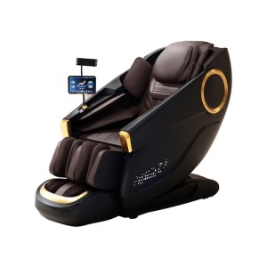 360Home Massagesessel Massagestuhl Zero Gravity für Ganzkörper mit Heizung SL Track Thai Stretch Massagestuhl Bluetooth 3D Surround Musik Schwarz